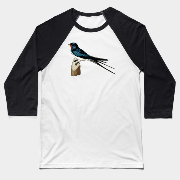 Barn Swallow Baseball T-Shirt by Frajtgorski